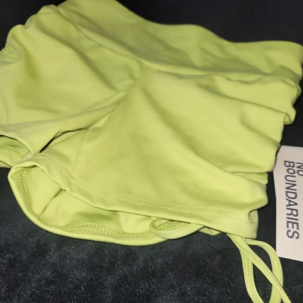 No-boundaries Women's Green and Yellow Shorts